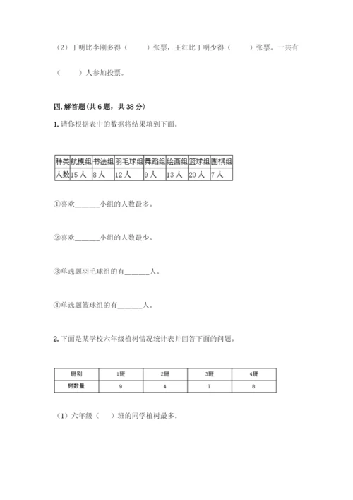人教版二年级下册数学第一单元-数据收集整理-测试卷及答案【基础+提升】.docx