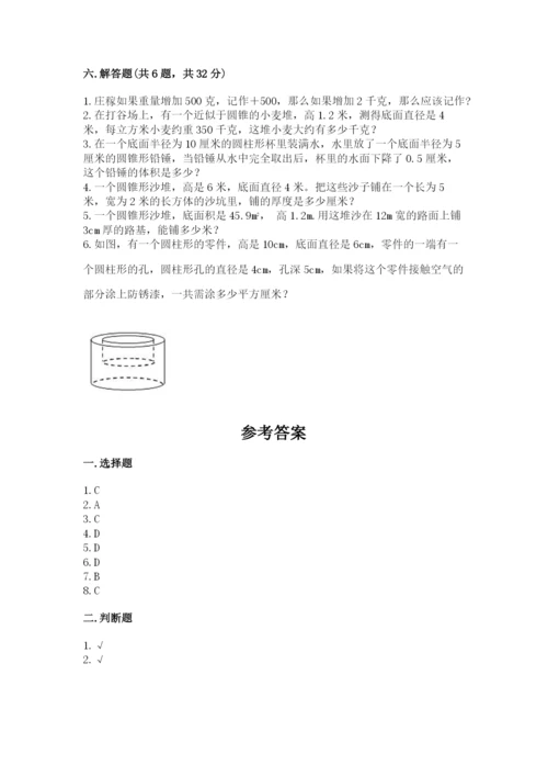 北师大版小学六年级下册数学期末检测试题【网校专用】.docx