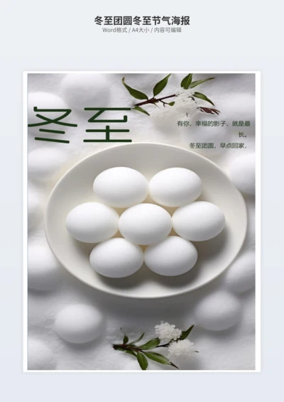 冬至团圆冬至节气海报