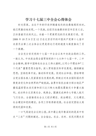 学习十七届三中全会心得体会 (13).docx