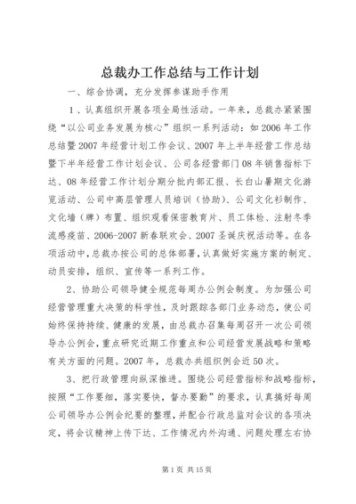 总裁办工作总结与工作计划.docx