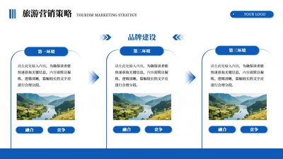 蓝色商务风3项图文排版PPT单页