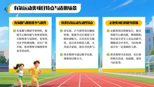 黄绿色3D风全民健身运动项目推广与教学指南PPT模板