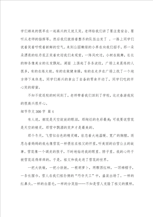 有关细节作文300字锦集八篇