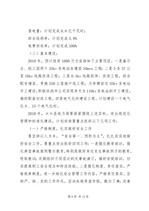 电力局工作总结及计划.docx