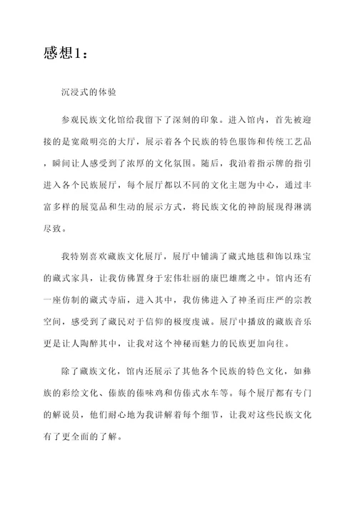 参观民族文化馆感想