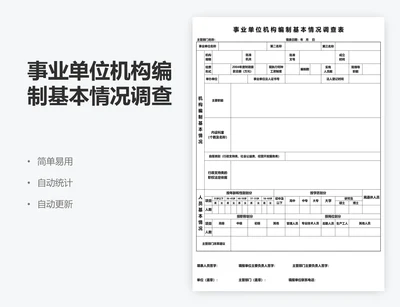 事业单位机构编制基本情况调查