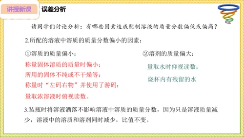 9.3.2 溶液的配制 溶质质量分数的综合计算（25页）课件-- 2024-2025学年化学人教版九