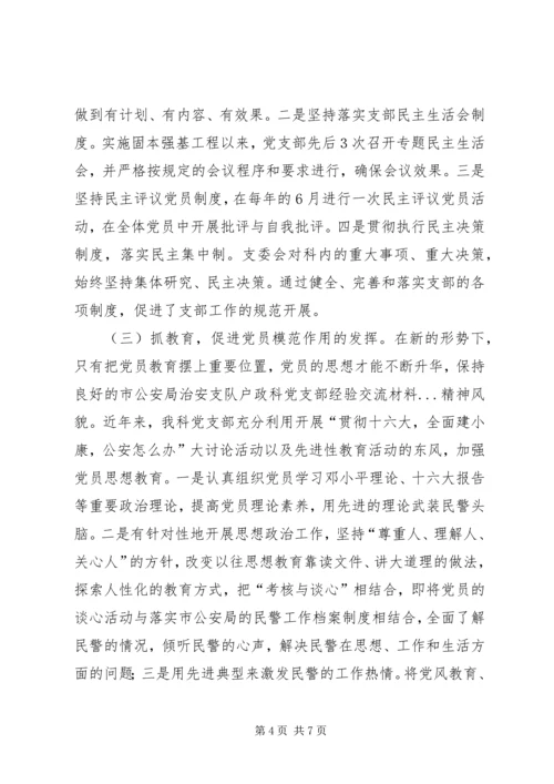 市公安局治安支队户政科党支部经验交流材料 (3).docx