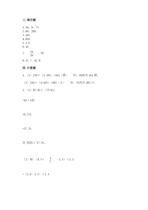 苏教版六年级下册数学期中测试卷【网校专用】.docx