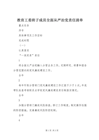 教育工委班子成员全面从严治党责任清单.docx