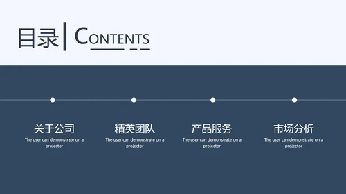 深蓝调简约风式企业宣传公司简介PPT模板