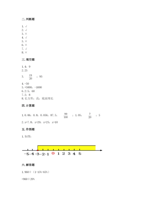 小学六年级下册数学期末卷（名师推荐）word版.docx