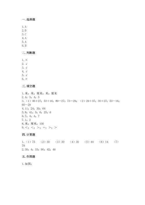 人教版数学二年级上册期末测试卷含答案解析.docx