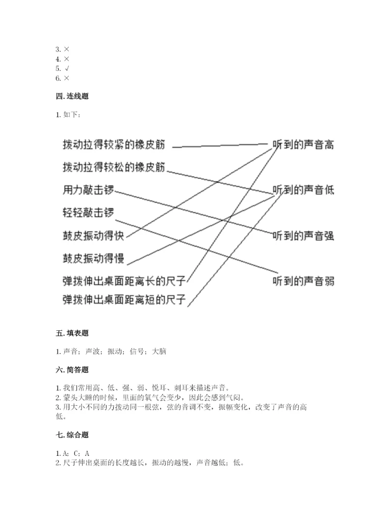 教科版四年级上册科学期末测试卷及答案解析.docx