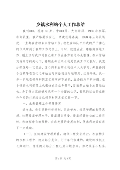 乡镇水利站个人工作总结.docx