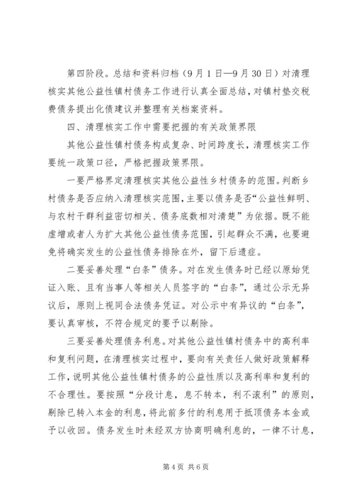 乡镇清理核实其他公益性镇村债务工作实施方案.docx