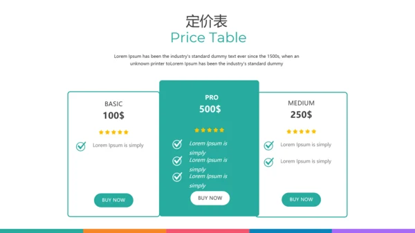 多彩设计现代风格公司简介商务PPT模板