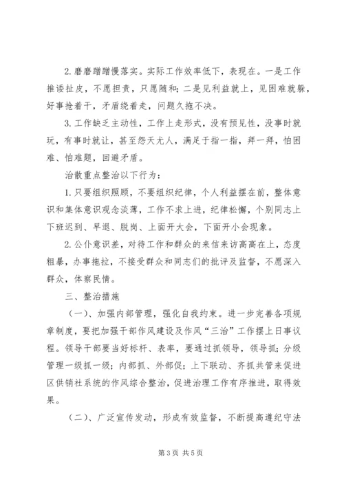 供销社庸懒散整治意见.docx