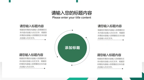 绿色商务风总结汇报PPT模板