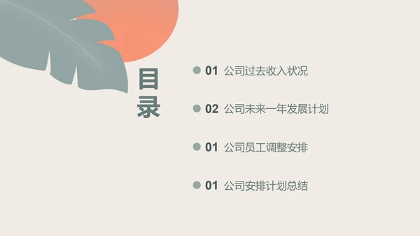 粉色清新树叶商业计划与管理PPT模板