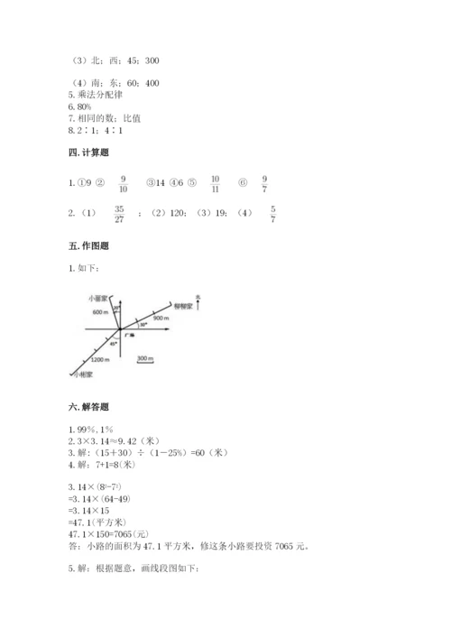 小学数学六年级上册期末测试卷【精练】.docx