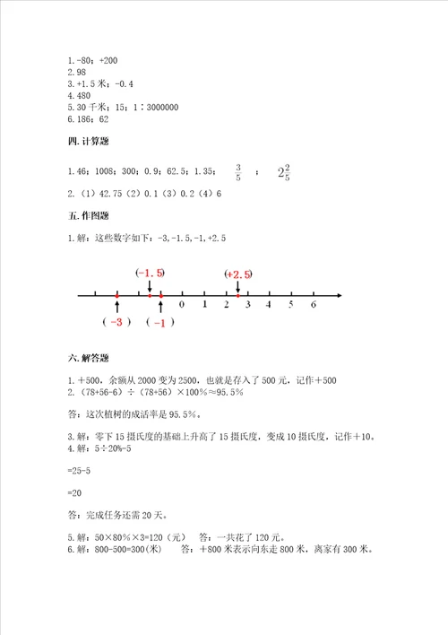 2023春六年级下册数学期末测试卷及答案真题汇编