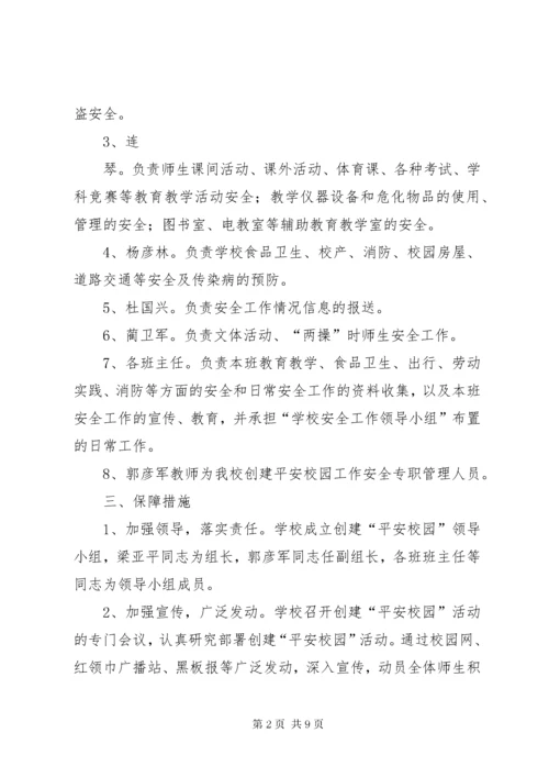 学校创建平安校园工作领导小组的组成及职责分工.docx