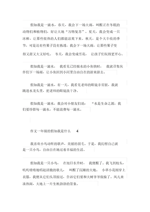 作文一年级的假如我是什么