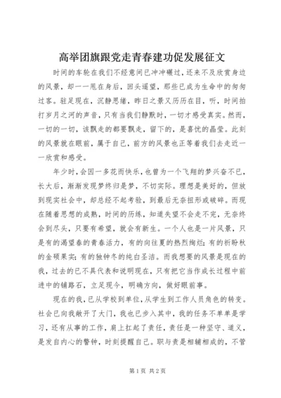 高举团旗跟党走青春建功促发展征文_1.docx