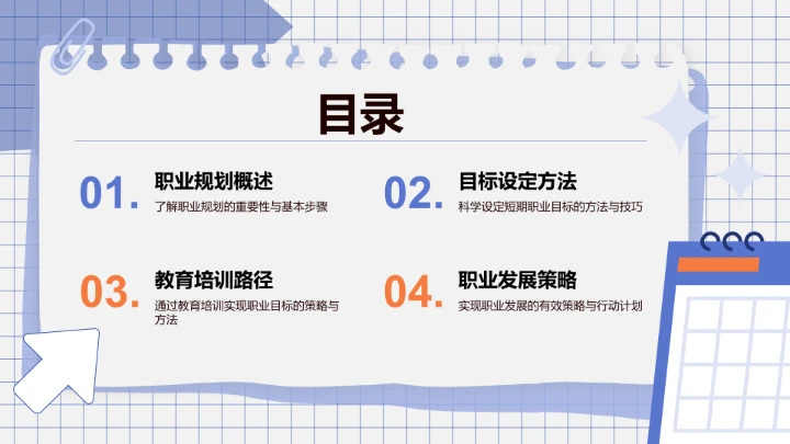 短期职业目标规划PPT模板