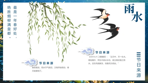 二十四节气PPT模板雨水