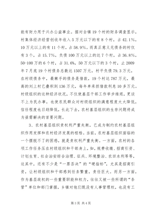 关于加强农村基层组织建设的思考与建议 (2).docx