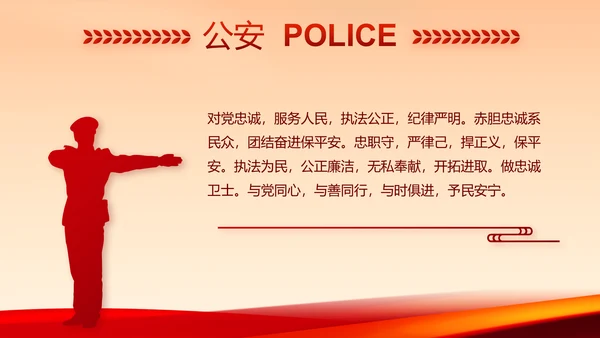 红色公安警察年终工作总结汇报PPT动态模板