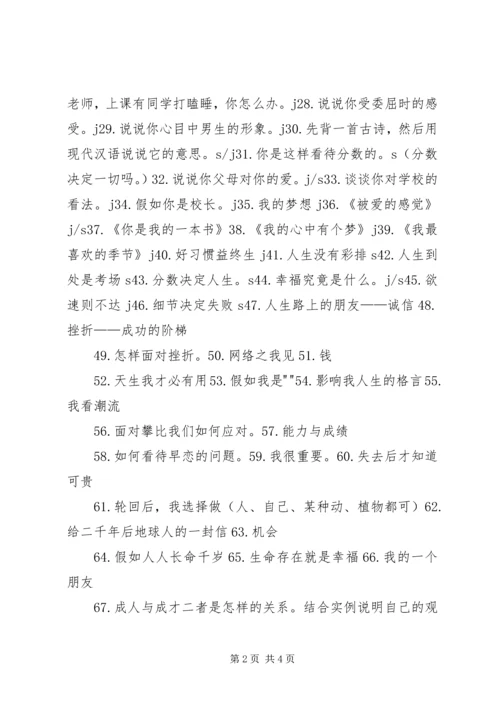 即席演讲赛题示例 (2).docx