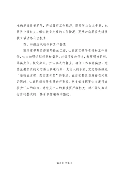 水库党支部保先活动整改提高阶段实施意见范文.docx