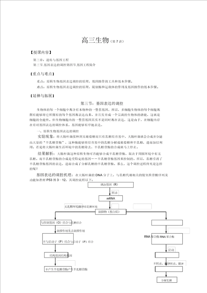 高三生物同步辅导教材：遗传与基因工程第7讲旧人教