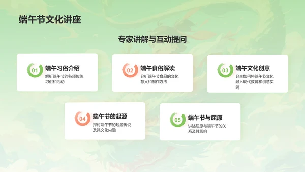 绿色插画风端午节PPT模板