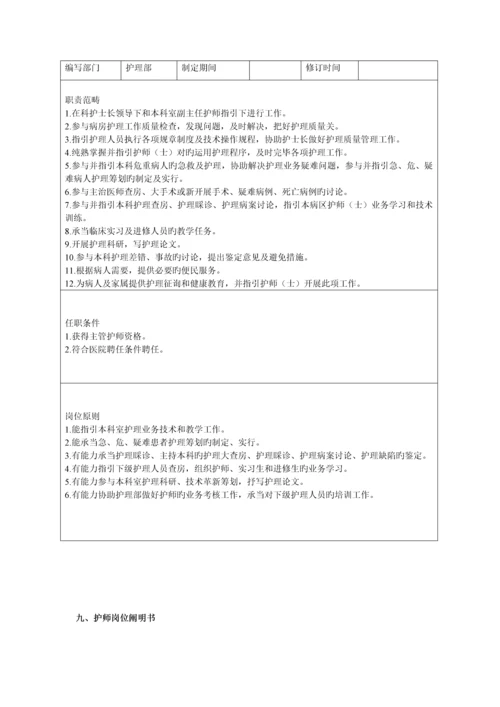 各级护理人员岗位专项说明书.docx