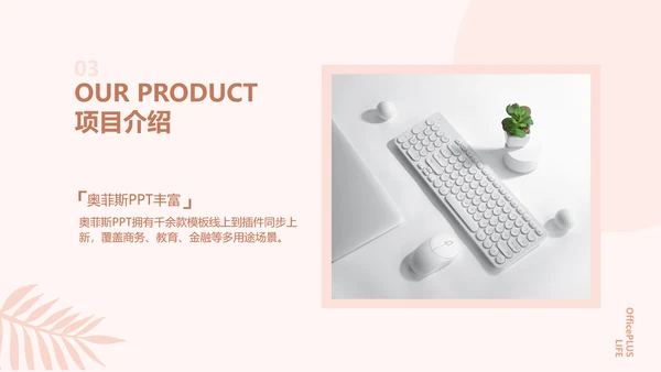 简约欧美风粉色工作汇报计划书PPT