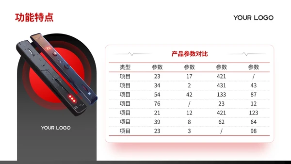 红黑色商务风产品介绍通用PPT模板
