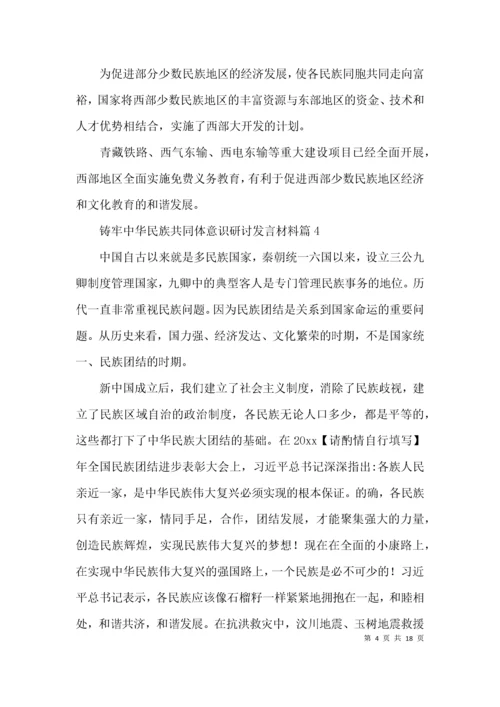 （精选）铸牢中华民族共同体意识研讨发言材料范文(通用11篇).docx