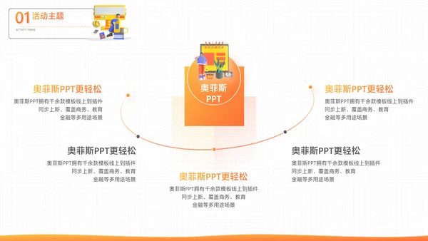 橙色3D风大学校园社团活动招生