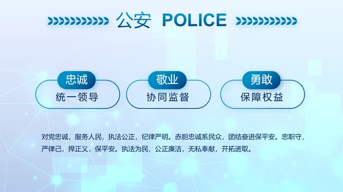 大气科技公安警察特警武警网络民警PPT模板