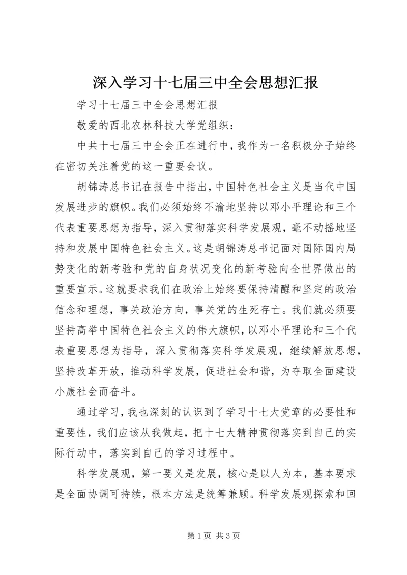 深入学习十七届三中全会思想汇报.docx