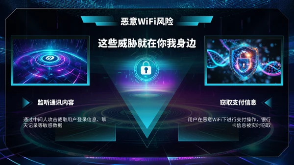 深蓝色科技风网络安全宣传周科普讲座PPT模板