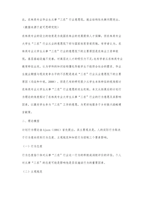 三农行业从业意愿及其影响因素探析.docx