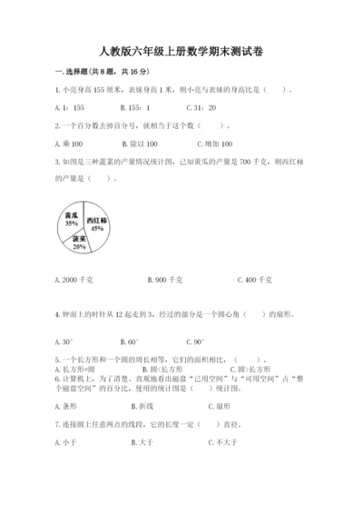 人教版六年级上册数学期末测试卷及参考答案【精练】.docx