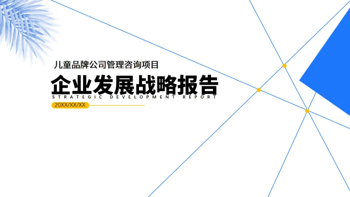 儿童品牌公司管理咨询项目发展报告通用PPT模板