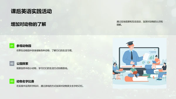 小动物英语教学PPT模板